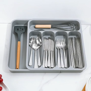 2 Tiers Cutlery+Utensils Kitchen Tray Extendable