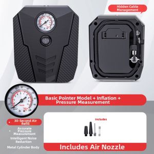 Portable Electric Tire Inflator with Pressure Gauge 12V