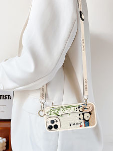 Domko Jialang Panda Phone Case for Apple 16Promax New Model iPhone Anti-Fall Protection Cover 15 with Strap 14 Wristband 13 Backpack 12 Crossbody Promax Lanyard pro Girls X Stand Everything Will Go Well