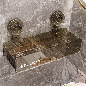 Bathroom Wall Mounted Storage Rack Suction Cup Toilet Bathroom Washstand Handwashing Room Storage Shelf Nordic Style Plastic