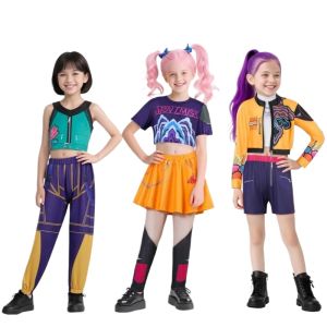 Kids Demon Costomes K-Pop Mira Rumi Zoey Hunters Cosplay Costume for Girl Halloween Stage Pattern Role Play Clothes