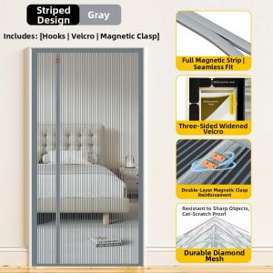 SHULIAN | Mosquito and Fly Prevention Full Magnetic Strip Door Curtain