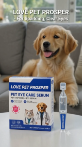 LOVE PET PROSPER Pet Eye Care Serum for Dogs & Cats Tear Stain & Eye Discharge Cleaner 1.5mL x 10 Single-Use Vials
