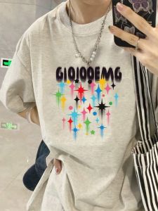 Heavyweight Pure Cotton Grey Short Sleeve Womens T-shirt Couples Half Sleeve Top Summer Design Casual round Neck Regular Length