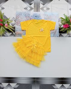 set tutu kaos anak perempuan fariasi bunga cantik