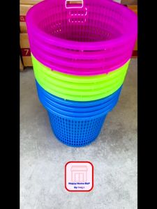 ตะกร้า หูหิ้ว ทรงกลม ขนาดใหญ่ เป็นตะกร้าผ้าหูหิ้ว ทรงกลม