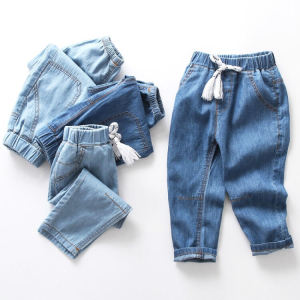 Quần Dài Chống Muỗi Mỏng Cho Bé Trai Mùa Hè Bằng Cotton Lanh Nguyên Chất Thoáng Khí Quần Jeans Dài Cho Trẻ Em Quần Áo Mùa Hè Siêu Mỏng Cho Bé Gái