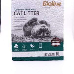 BIOLINE 3PCS 6L Tofu Cat Litter Sand Flushable Cat Sand Food Grade Plant Tofu Residue Made Kitty Litter