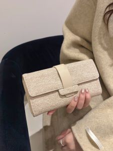 Elegant Long Ladies Wallet Large Capacity Mobile Phone Handbag Multi-Card Slot Snap Button Clutch Bag Fashionable Korean Style