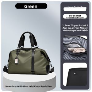 FEGER | Feger Mens Travel Bag Lightweight Large Capacity Short Trip Business Casual Crossbody Luggage Bag Leisure Handbag For Travel