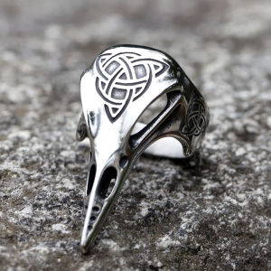 2025 Vintage Celtic Knot Totem Ring Nordic Mythology Viking Warrior Raven Head Mens Ring Domineering Fashion jewelry for gift