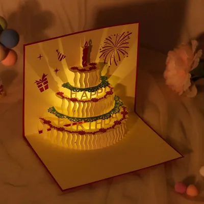 TAOKOU | Music Light 3D Greeting Card with Blessing Message
