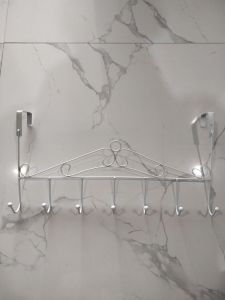 Gantungan Baju Belakang pintu Multifungsi Tanpa Paku 7 Hook Steel Clothes Hanger