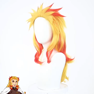 Anime Demon Slayer Kyojuro  Cosplay Wig Long Short Synthetic Hair for Halloween Costume Party