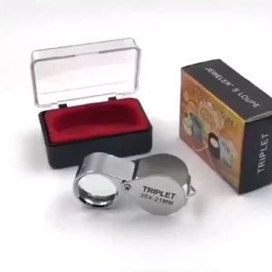 Kính Lúp Trang Sức Gấp Gọn Kính Lúp Bỏ Túi Cầm Tay Để Đánh Giá Cao Kim Cương Cổ Kính 30x [Hàng Có Sẵn]