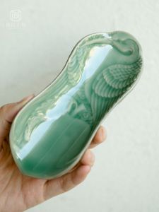 Chinese Zen Style Kyushu Porcelain Tea Set Wu Dao Tea Accessories Blue White Porcelain Tea Spoon Tea Ceremony Tools