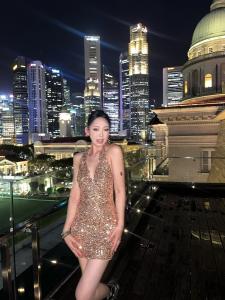 Shiny Sequin Short Dress with Belted Strap Halter Neck Party Evening Birthday Fashionable High Waist Polyester Fiber Skirt