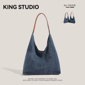 Large Capacity Denim Underarm Single Shoulder Commuter Handbag Womens Fashion Summer New Style Tote Bag for Work And Travel