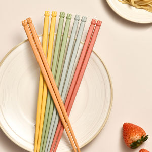 Kangbacheji Rabbit Five Color Food Alloy Cute Series Chopsticks Home Anti-Slip Anti-Mold High-Temperature Resistant Alloy Chopsticks