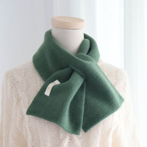 Pure Color Crossbody Scarf for Women Spring Autumn Winter Warm Thin Knitted Neck Protection Korean Style Short Length