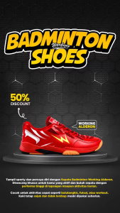 Working Sneakers For You Sepatu Badminton Pria Wanita Olahraga Sport Shoes Code Alderon Size 39 - 43