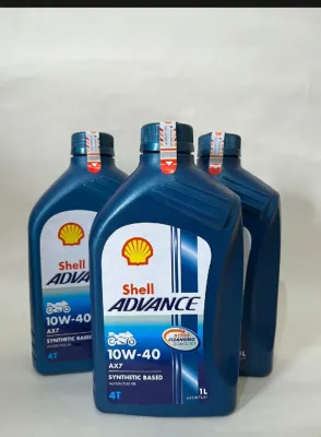 HARGA 3 PCS OLI SHELL AX7 -OLi PELUMAS MOTOR GIGI SHELL ADVANCE AX7 10w- 40 1 LITER