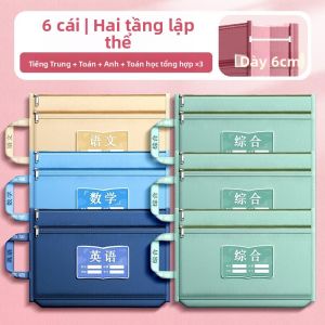 MONLEYTA | Túi vải học sinh đựng tài liệu nhiều lớp Túi đựng sách dày có khóa kéo Túi học sinh Túi đựng đồ dùng học tập Túi đựng sách