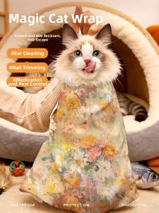 YINSHANG | Cats Care Wrapping Blanket for Medication and Nail Trimming Anti-Scratch Self-Adhesive Fixing