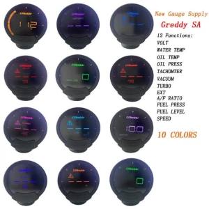 10 Colors Greddi Sirius LCD Racing-Gauge Turbo Speed ​​Volts Water&Oil Temp Oil Press RPM A/F Fuel Ratio No Controller Required