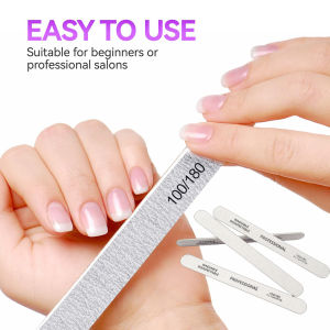 6/12Pcs Wooden Nail File 100/180 Double Sided Sandpaper Filer Salon Pedicure Manicure Professional Nail Files Accessories and To