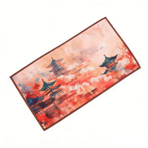 Chinese Zen Style Tea Towel Thickened Super Absorbent Kitchen Rag with Ancient Painting for Tea Ceremony Household Accessories