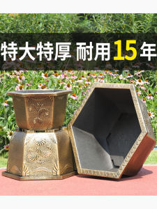 Extra Large Resin Octagonal Flower Pot Thickened Purple Clay Simulation Lotus Pond for Planting Trees in Courtyard Home Use