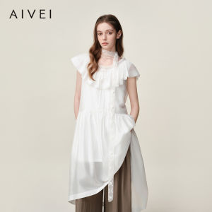 AIVEI | Summer Atmosphere Rustic Ruffle Collar Sleeveless Dress