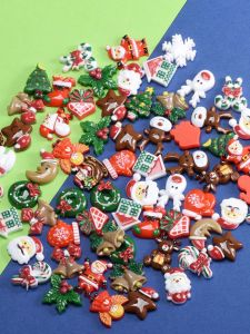 Kids Christmas Resin Patch DIY Material Cream Rubber Housing Barrettes Jewelry Decoration Snowflake Handmade Epoxy Accessories