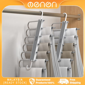 MENGNI 6 in 1 High Quality Multi-functional Trouser Storage Rack Adjustable Pants Tie Storage Shelf Closet Organizer Stainless Steel Clothes Hanger