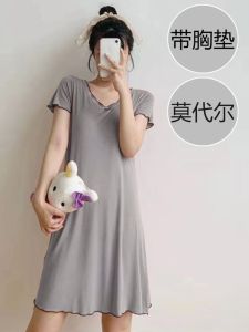 plus Size Womens Sleep Dress Modal Cotton Summer Loose Short Sleeve Maternity Nightgown Comfortable Breathable Sweet Style Home Clothes