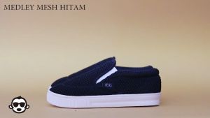 DECKS KIDS SEPATU SLIP ON ANAK MEDLEY MESH HITAM SIZE 22-31