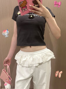 Retro French Ballet Style Double Layer Fluffy Ultra Short Skirt Womens Autumn Lace Trim Layering Half Skirt A-Line Silhouette