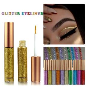 10 Colors Glitter Eyeliner Waterproof Long Lasting High Pigmented Liquid Eye Liner Pen Metallic Silver Gold Beauty Makeup