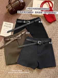 Gray Woolen Suit Pants Womens Outerwear Autumn Winter Thickened A-Line Boot Pants High Waist Slimming Casual Wide Leg Pants