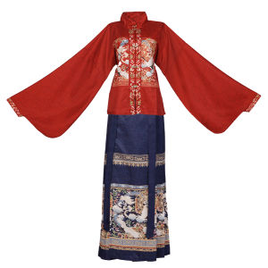 Womens Hanfu Set Stand Collar Open Front Autumn