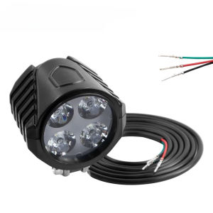 2 in 1 Headlight for E-Scooter Electric Scooter 4 LED 36V 48V 60V Warning Bright Lamp Durable Modified 12W Front Light with Horn