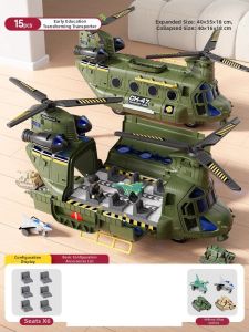 Inertial Helicopter Plane Educational Light Sound Military Model Toys for Boys