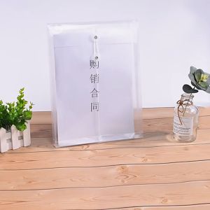12Pcs PP Wrapped Rope File Bag Transparent PP File Storage Bag File Folders For Office/School