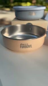 <Yobear & Co. Furbowl> 2-in-1 Portable Travel Pet Stainless Bowl for Food and Water Cats Dogs Pets