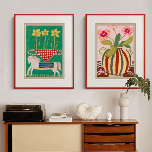 YASISHA | Vintage Bauhaus Bright Color Abstract Art Painting