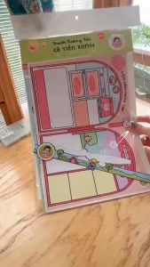 [Cắt sẵn] Bộ Tranh Đồ Chơi Giấy Cô Tiên Xanh Tiệm Bánh Trung Thu