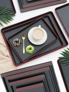 Khay Đựng Thức Ăn Hình Chữ Nhật Bằng Nhựa Họa Tiết Gỗ Khay Đựng Thức Ăn Khách Sạn Khay Đựng Trà Khay Đựng Thức Ăn Dùng Thương Mại