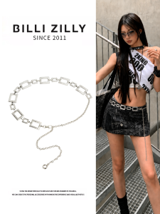 BILLI ZILLY | Simple Versatile Stylish Hot Girl Long Silver Waist Chain