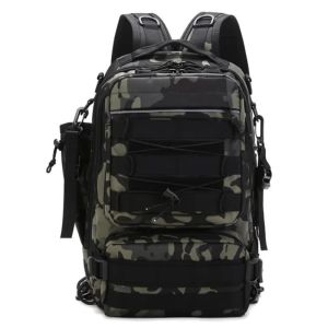 Fishing Tackle Backpack Storage Bag Men Outdoor Shoulder Fishing Lure Gear Bags with Rod Pole Holder Camping Hunting Hiking Pack